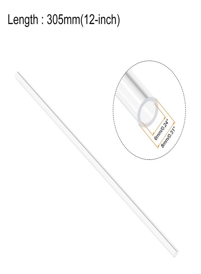 Rebower Clear Acrylic Pipe Rigid Round Tubing, [for Aquarium, Crafts, Lighting Tube] - 1/4"x5/16"/12"/4 Pcs - Image 2